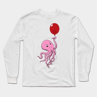 Octopus with Balloon Long Sleeve T-Shirt